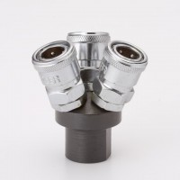 quick coupler ข้อต่อสวมเร็ว - **คอปเปอร์ ฐานกลม 3 หัว