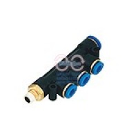 quick fitting plastic ข้อต่อลม พลาสติก - SPWD series different diameter male union triple